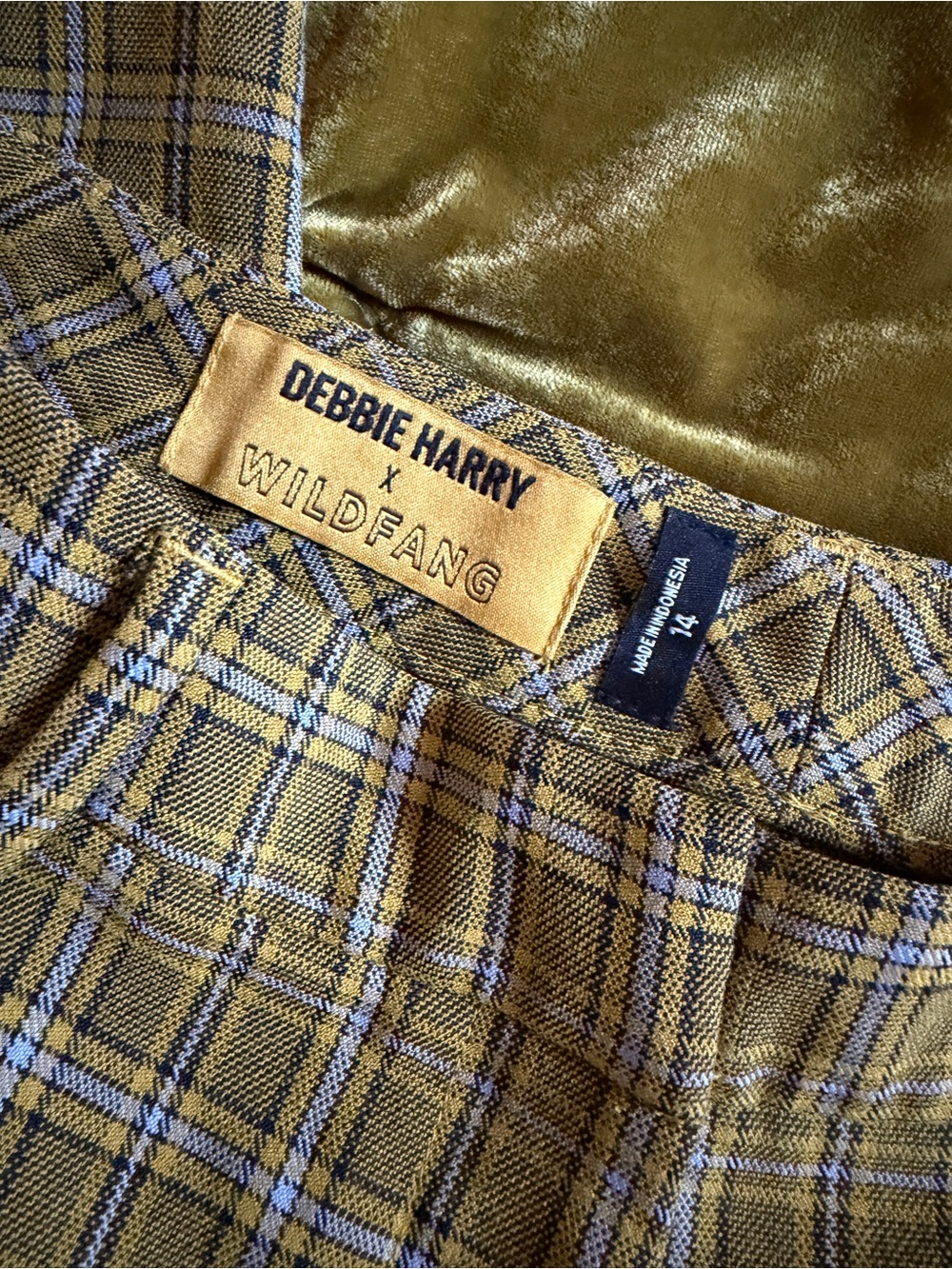 Debbie Harry x Wildfang yellow plaid trousers - Picture 2 of 6